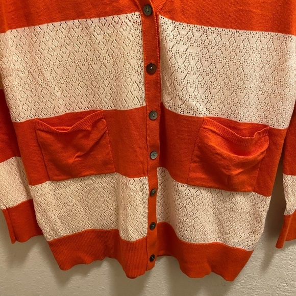 Anthropologie Little Yellow Bird Striped Crochet Cardigan Size M New W/O Tag - Picture 6 of 9